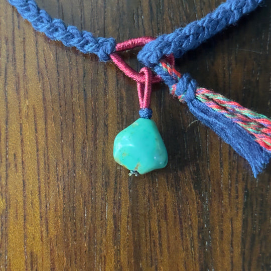 #76 Rope bracelet with organic turquoise
