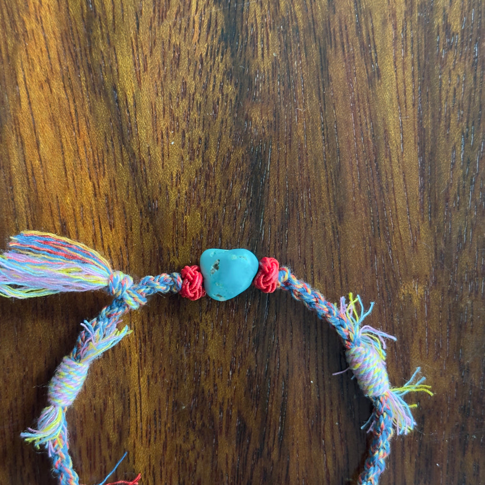 #5 Rope bracelet with organic turquoise